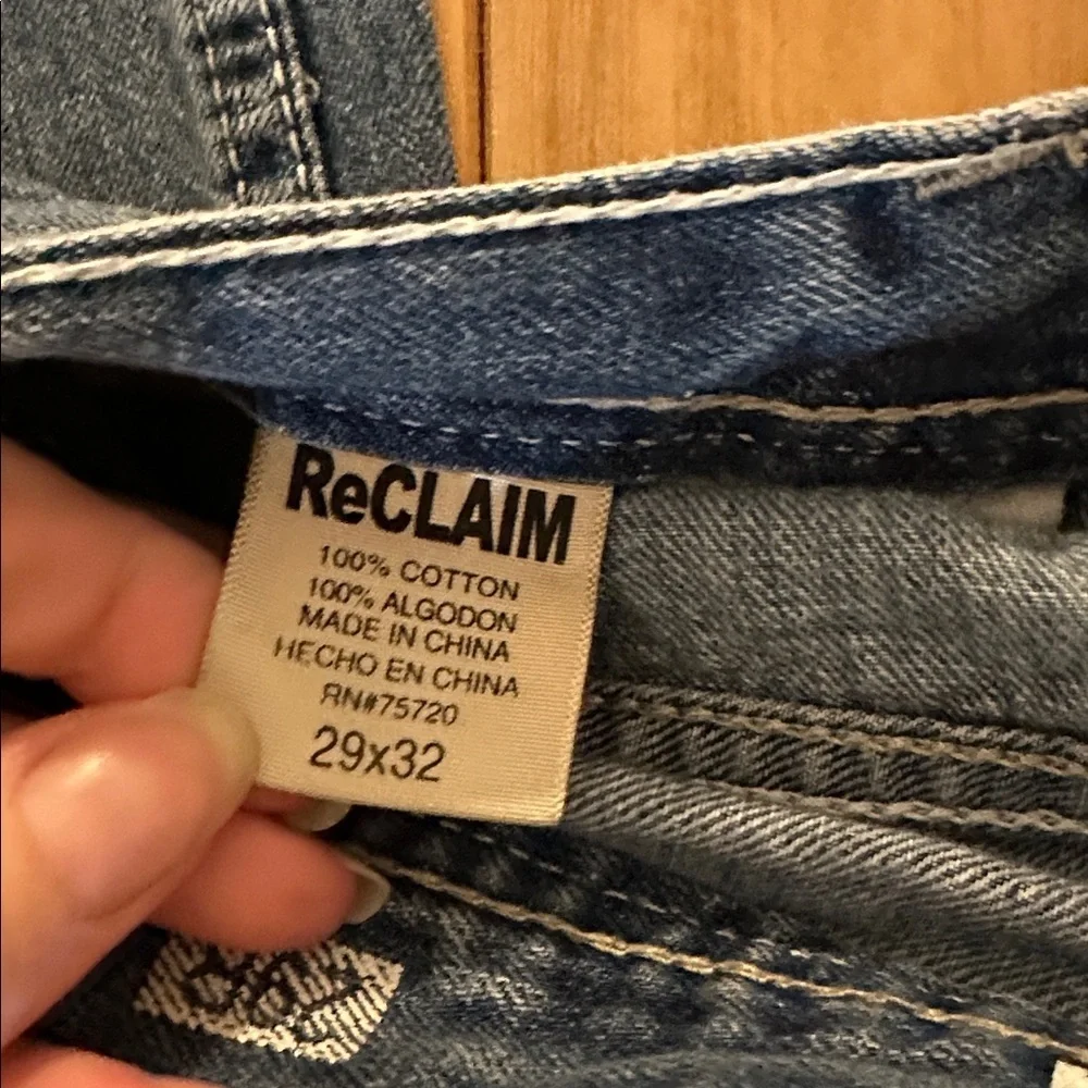 Reclaim by American Eagle Sz 29 Slim Straight GUC Blue Denim Jeans medium wash